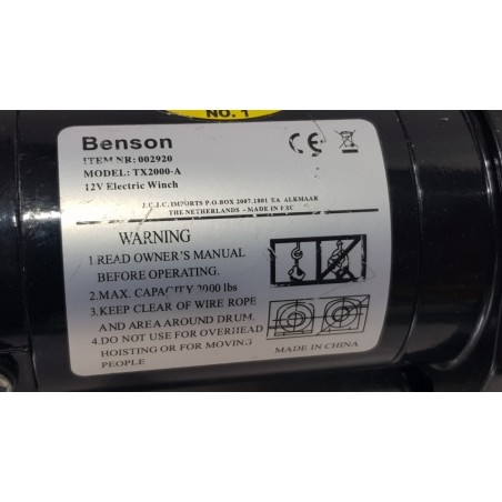 Cabrestante eléctrico Benson TX2000-A 1000kg 12v