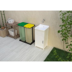Mueble para lavadero de resina de polipropileno para exterior 40x40x85cm
